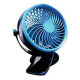 Преносим вентилатор Go Fan за компютър, въртящ 360°, регулируем, щипка, USB
