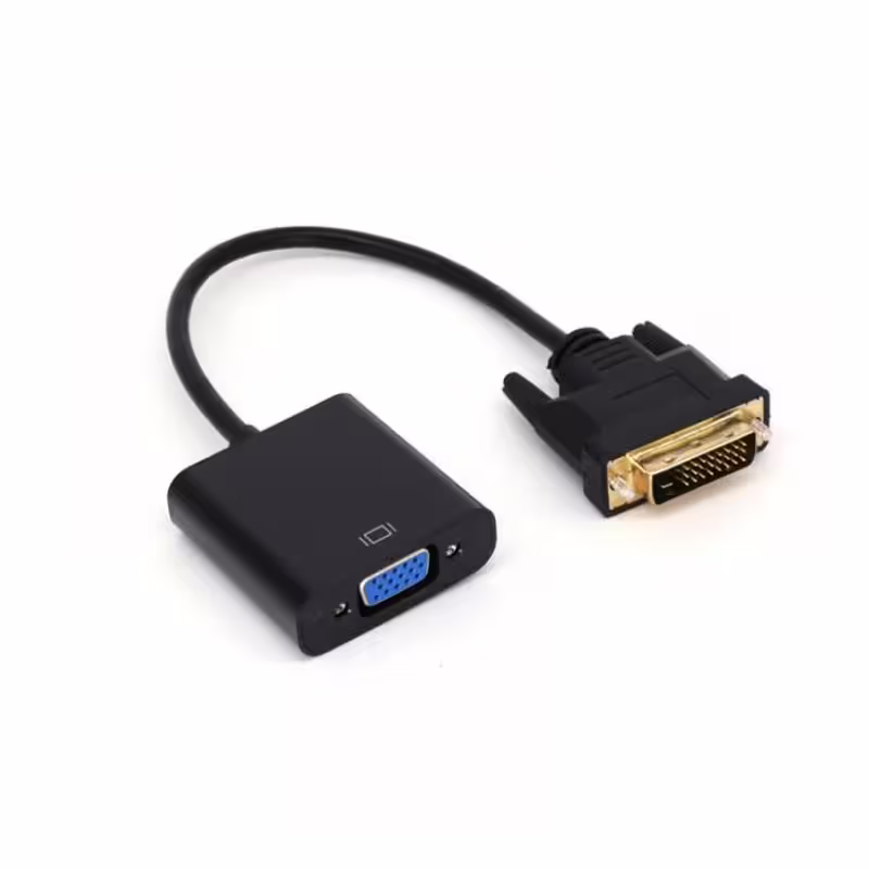 Кабел с конвертор, преобразувател, вход DVI-D 25pin(м), изход VGA(ж), 0,3m