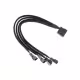 Захранващ кабел, сплитер за вентилатори, Molex-M, 4x4P, 0,3m, 12V