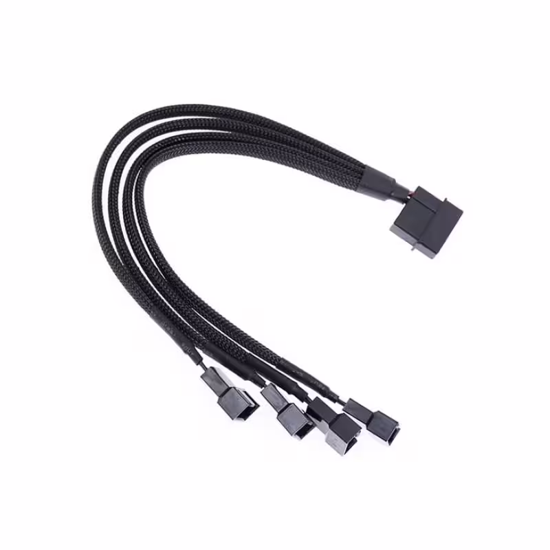 Захранващ кабел, сплитер за вентилатори, Molex-M, 4x4P, 0,3m, 12V