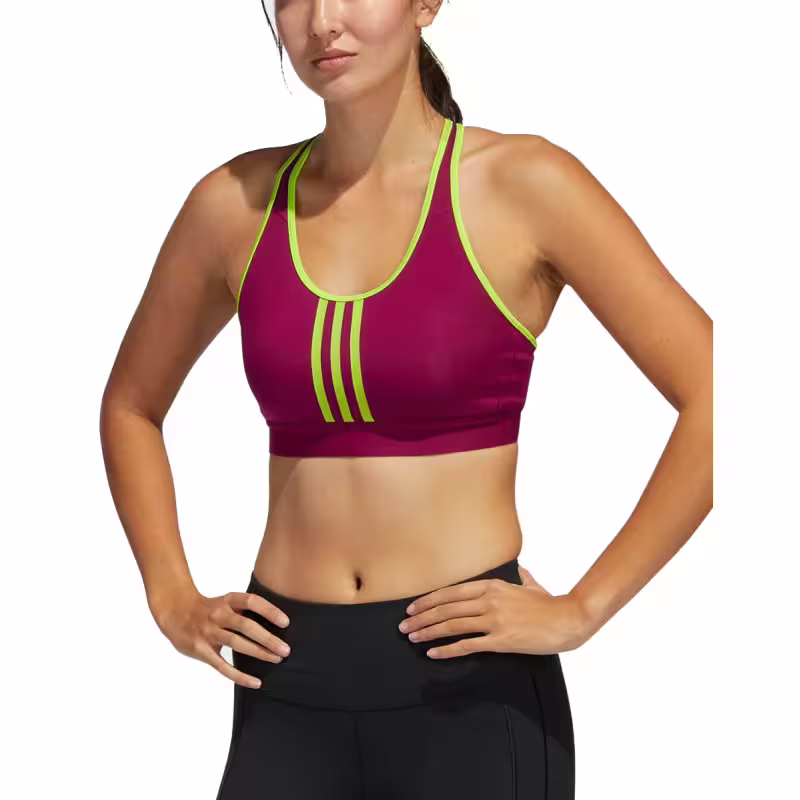 ADIDAS Don't Rest Alphaskin Padded 3-Stripes Bra Red