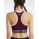 REEBOK Training Essentials Linear Logo Low-Impact Bra Maroon