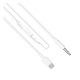 Аудио кабел за музика ET-AUX41, регулиране на звук, Type-C(м), 3,5mm JACK(м), бял, 1m