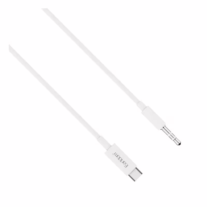 Аудио кабел за музика ET-AUX29, Type-C(м), 3,5mm JACK(м), бял, 1m