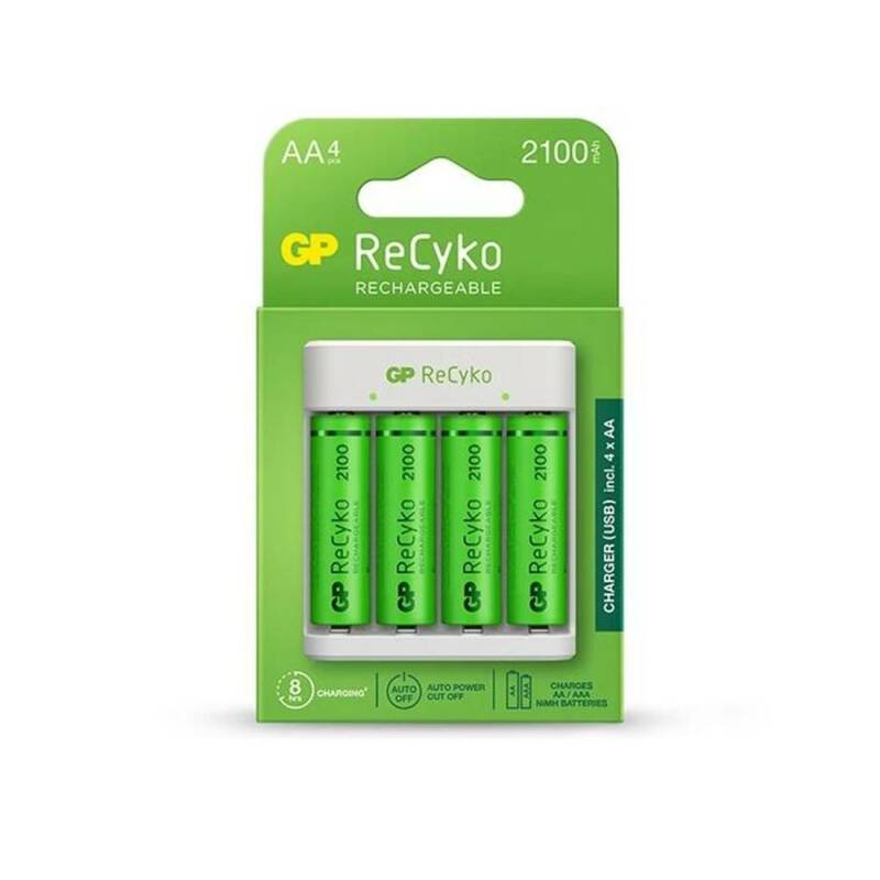 Мрежово зарядно Recyko, акумулаторни батерии, 4xAA, 2100mAh