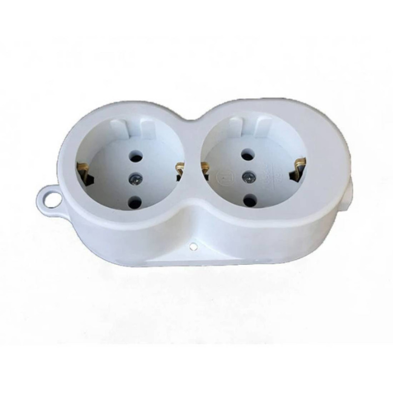 Българска разклонителна кутия, гумирана, 2-ка, без кабел, 220V, 16A