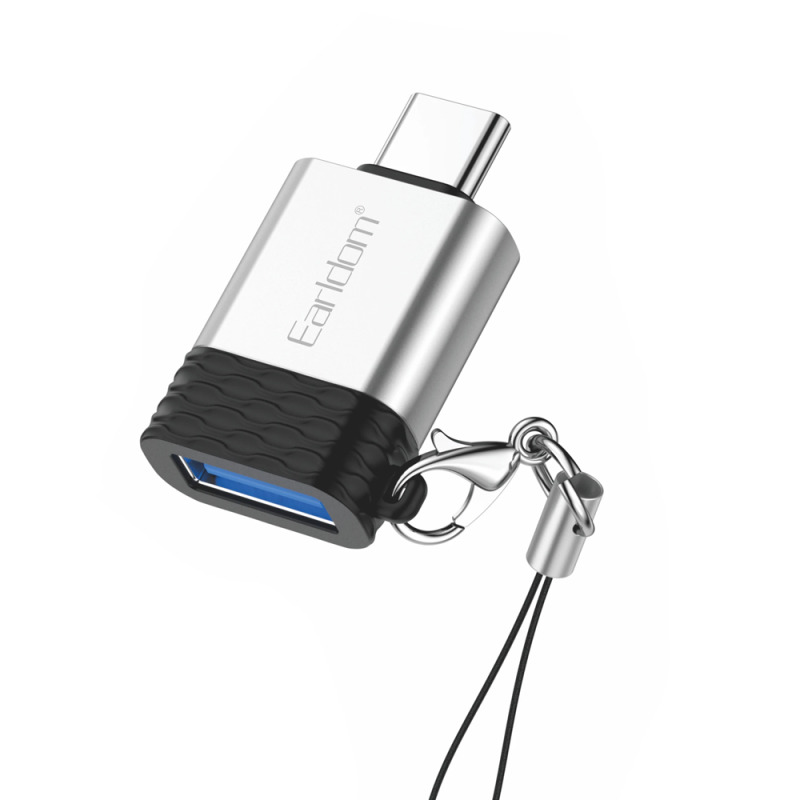 Преходник Earldom ET-OT64, USB F към Type-C, OTG, Сребрист - 40209