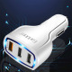 Зарядно устройство за кола Earldom ES-CC13, 3xUSB, QC3.0, С Type-C кабел, Бял - 40254