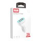 Зарядно устройство за кола Earldom ES-CC13, 3xUSB, QC3.0, С Type-C кабел, Бял - 40254