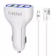 Зарядно устройство за кола Earldom ES-CC13, 3xUSB, QC3.0, С Micro USB кабел, Бял - 40252