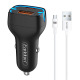 Зарядно устройство за кола Earldom ES-CC2, 1xUSB QC3.0, 1xType-C PD, С Micro USB кабел, Различни цветове - 40247