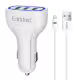 Зарядно устройство за кола Earldom ES-CC13, 3xUSB, QC3.0, С Lightning кабел, Бял - 40253
