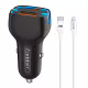 Зарядно устройство за кола Earldom ES-CC2, 1xUSB QC3.0, 1xType-C PD, С PD Lightning кабел, Различни цветове - 40251