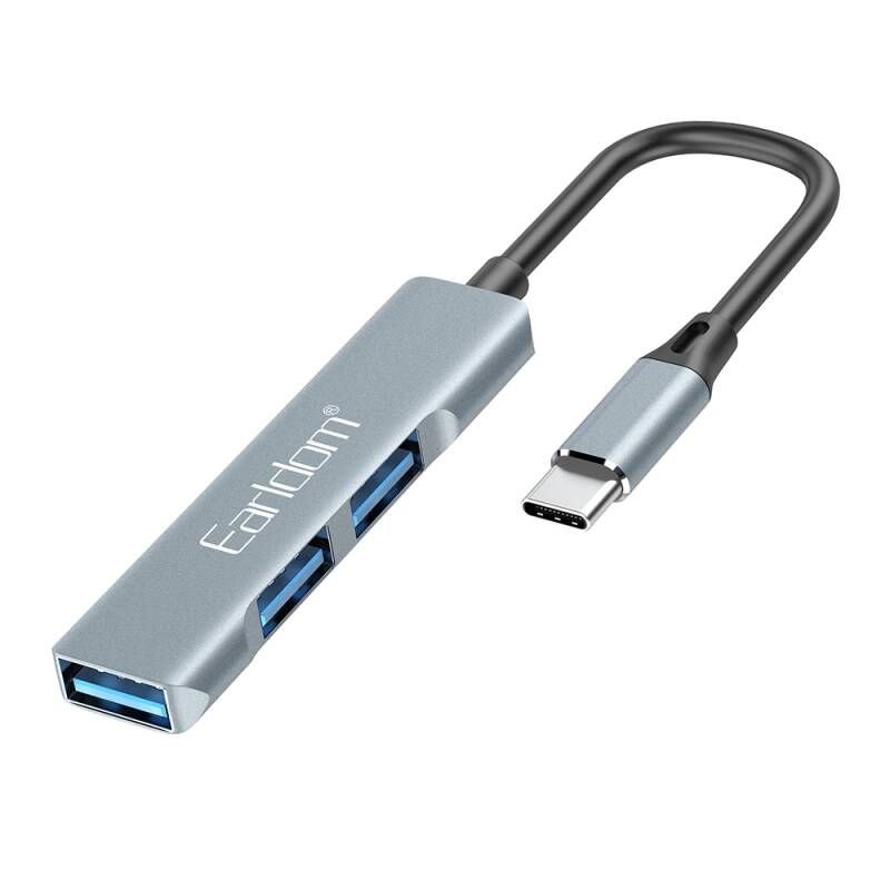 USB хъб Earldom ET-HUB10, Type-C, 3 Порта, USB 3.0, Сив - 40217