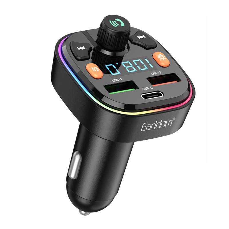 FM Трансмитер Earldom ET-M70, Bluetooth, USB, 3.1A, Черен – 17722