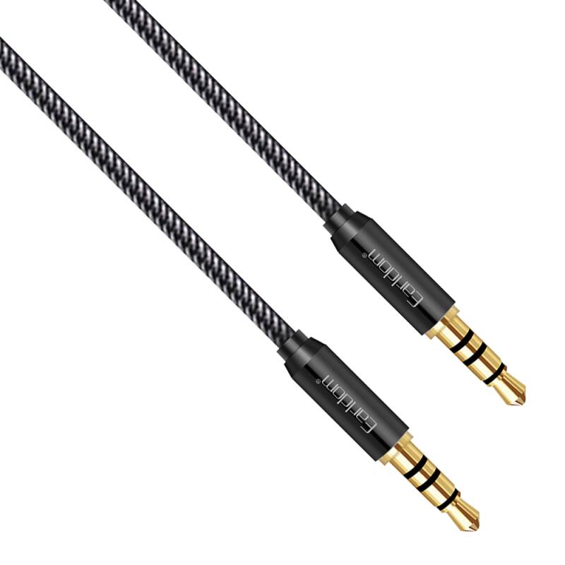 Аудио кабел Earldom ET-AUX02, 3.5mm жак, М/М, 1.0м, Черен - 40226