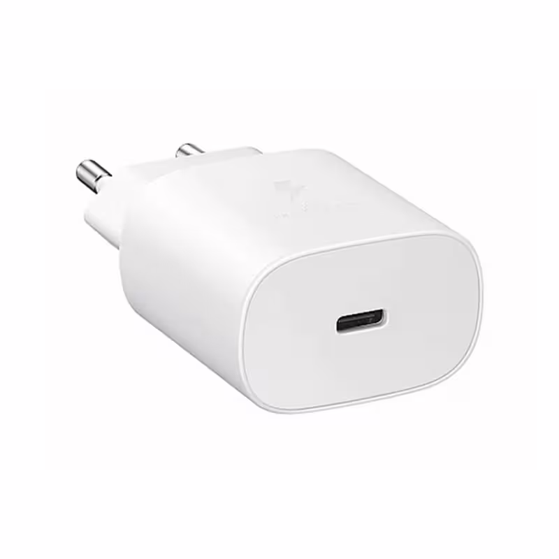 Мрежово зарядно, съвместимо с Apple, iPhone, бързо зареждане, бял, USB-C, Type-C, 25W
