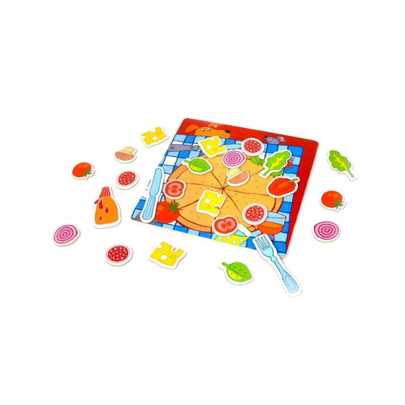 Дървена пица с магнитни части