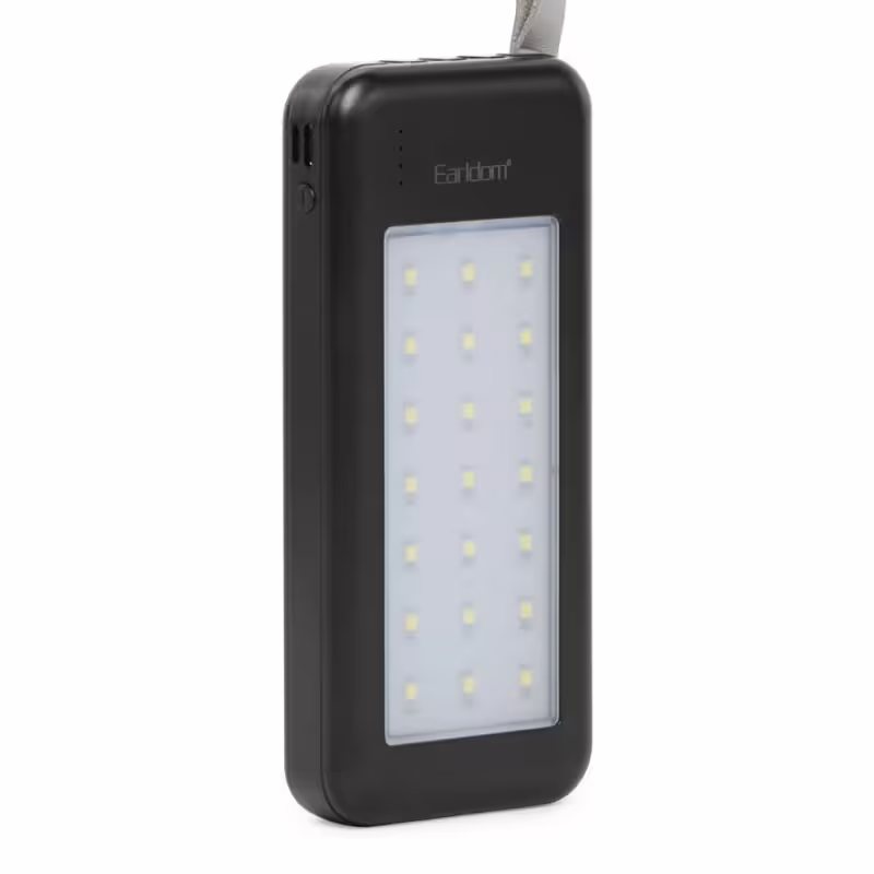 Преносима батерия Earldom ET-PB48. 10000mAh, LED Фенер, Черен - 87059