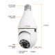 Смарт охранителна камера No brand PST-F1-3MP, 3.0Mp, PTZ, За фасунга E27, Wi-Fi, Tuya Smart, Бял - 91029