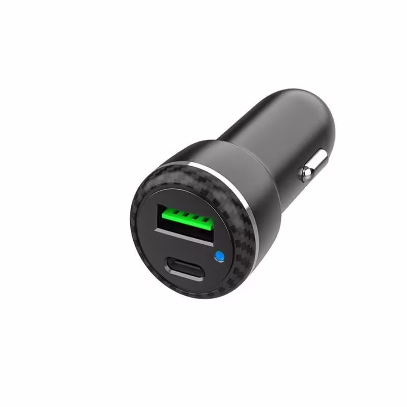 Автомобилно зарядно TX568C, бързо зареждане, USB, Type-c, от 5V до 12V, 25W