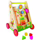 Детски дървен Уокър - проходилка с игри за бебета