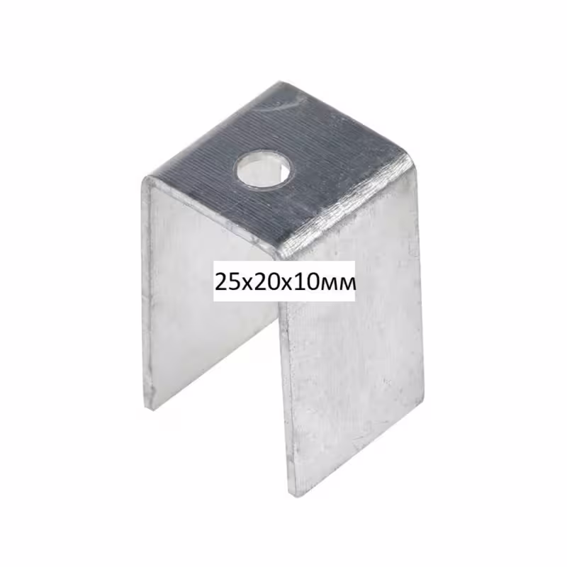 Радиатор, планка, алуминиев за охлаждане, сребрист, 25x20x10mm