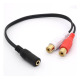 Кабел преходен за аудио, STEREO, 3,5mm JACK(ж), 2xRCA(ж), черен, 0,2m