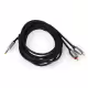 Кабел за аудио KM1218, професионален, STEREO, HQ, 3,5mm JACK(м), 2xRCA(м), силиконов, 1m