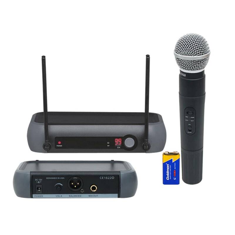 Професионална система PRM-901, 1 безжичен микрофон, предавател, приемник, 50m