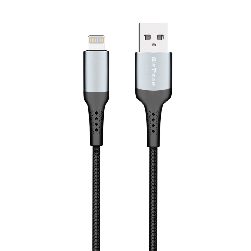 Кабел за данни DeTech DE-43i2, Lightning, 2.0m, Черен - 40260