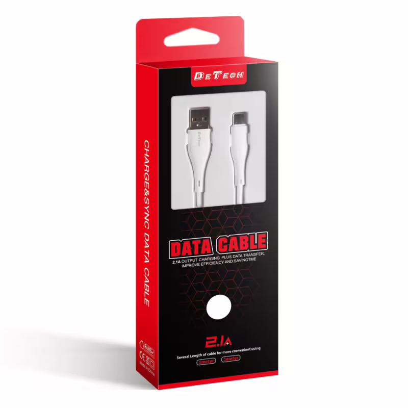 Кабел за данни DeTech DE-44i3, Lightning, 3.0m, Бял - 40271