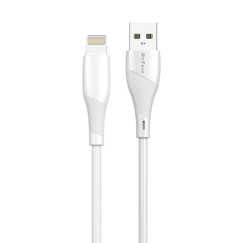 Кабел за данни DeTech DE-44i3, Lightning, 3.0m, Бял - 40271