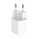 Мрежово зарядно устройство LDNIO A2318C, 20W, 1 x Type-C F, 1 x USB F, PD, QC, С Lightning кабел, Бял - 40290