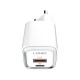 Мрежово зарядно устройство LDNIO A2318C, 20W, 1 x Type-C F, 1 x USB F, PD, QC, С Кабел Type-C към Lightning, Бял - 40293