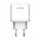 Мрежово зарядно устройство LDNIO A2526C, 45W, 1 x Type-C F, 1 x USB F, PD, QC, PPS, С Type-C кабел , Бял - 40286