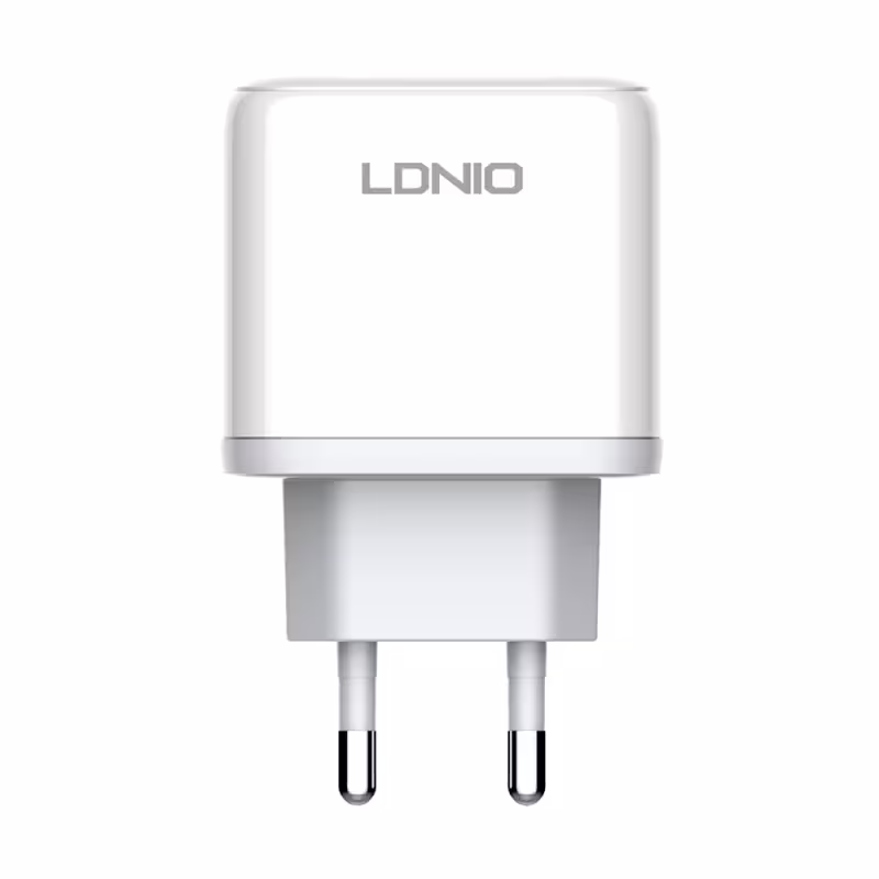 Мрежово зарядно устройство LDNIO A2526C, 45W, 1 x Type-C F, 1 x USB F, PD, QC, PPS, С Type-C кабел , Бял - 40286