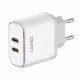 Мрежово зарядно устройство LDNIO A2528M, MFi, 35W, 2 x Type-C F, PD, С Кабел Type-C към Lightning, Бял - 40280