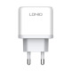Мрежово зарядно устройство LDNIO A2526C, 45W, 1 x Type-C F, 1 x USB F, PD, QC, PPS, С PD Type-C кабел, Бял - 40287