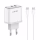 Мрежово зарядно устройство LDNIO A2528C, 35W, 2 x Type-C F, PD, С PD Type-C кабел, Бял - 40282