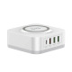 Безжично зарядно устройство LDNIO, 32W, Qi, 1 x Type-C F, 3 x USB F, PD, QC, PPS, Бял - 40294