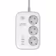 Смарт разклонител LDNIO SEW3452, 3 гнезда, CEE 7/3, 2500W, 1 x Type-C F, 3 x USB F, PD, QC, 2.0m, Бял - 40295