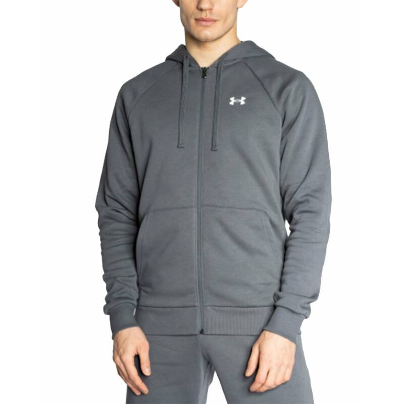 UNDER ARMOUR Rival Cotton Full Zip Hoodie Grey