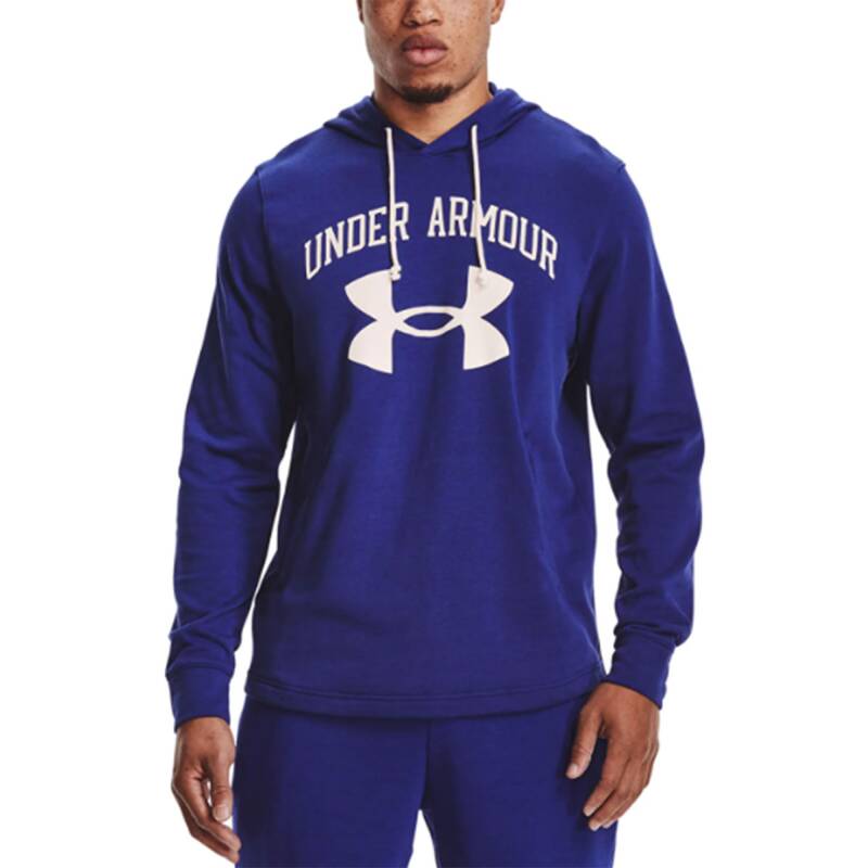 UNDER ARMOUR Rival Terry Big Logo Hoodie Blue