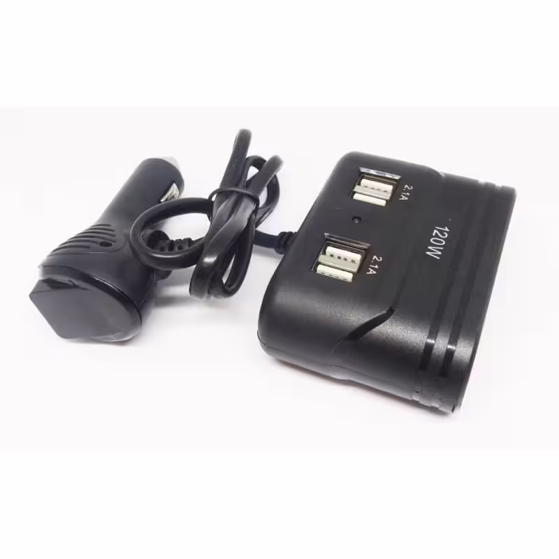 Автомобилен разклонител 1680, 3 гнезда за запалка(ж), 4xUSB, 10A, 12VDC, 24VDC, 0,75m
