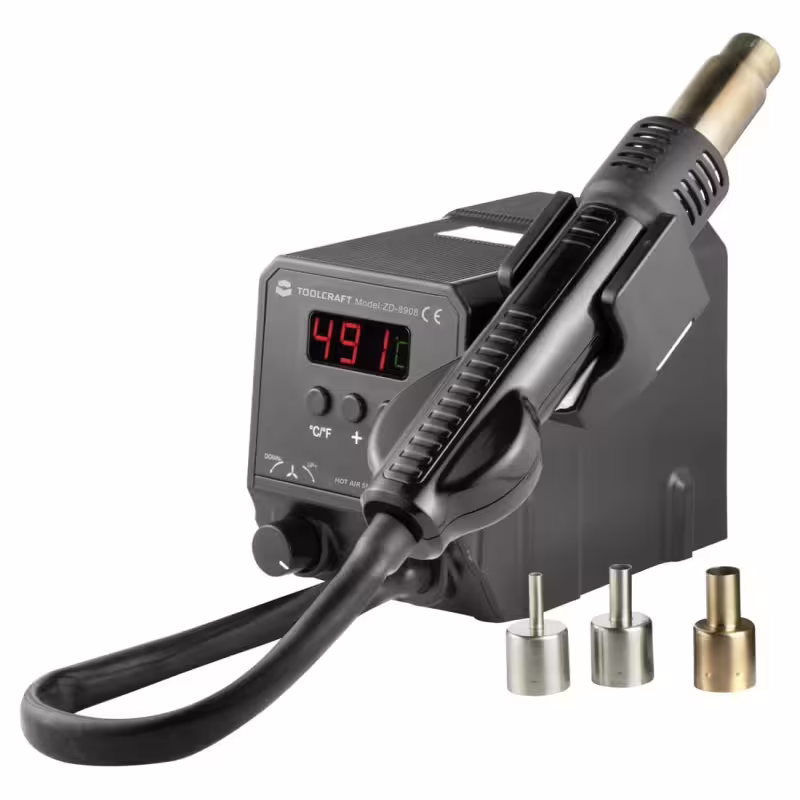 Поялна станция ZD-8908, горещ въздух, регулатор, до 500&deg;C, 220VAC, 300W