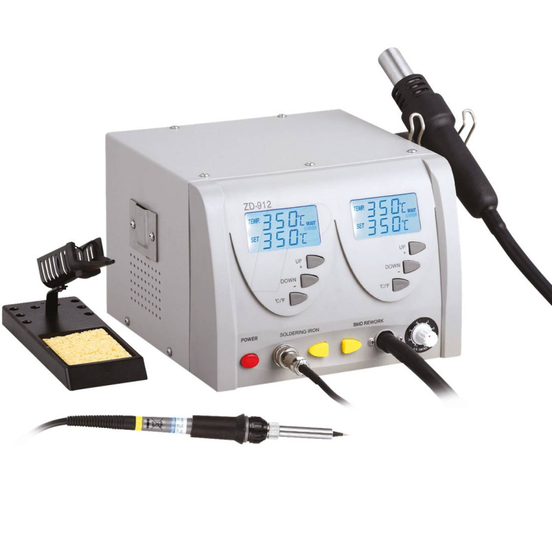 Поялна станция ZD-912, поялник, горещ въздух, до 480°C, 220VAC, 380W