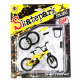 Фингърбайк Колело BMX, червен/зелен