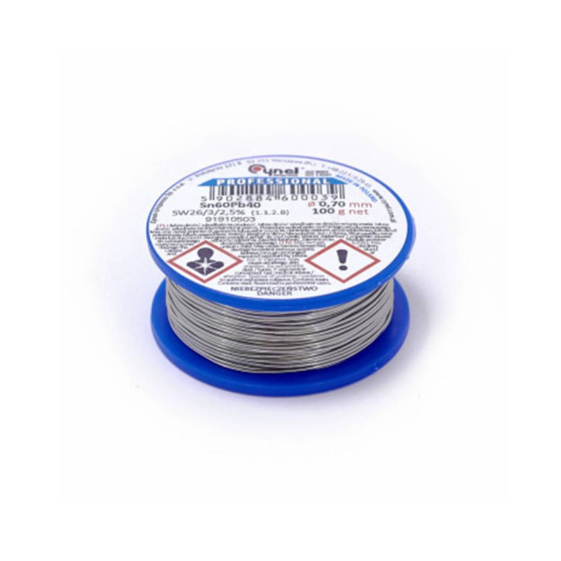 Тинол за запояване CYNEL, Ф0,7mm, 100g, Sn60, Pb40, 2,5%