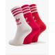 ADIDAS Originals Mid Cut Crew Socks 3 Pairs White/Red/Pink